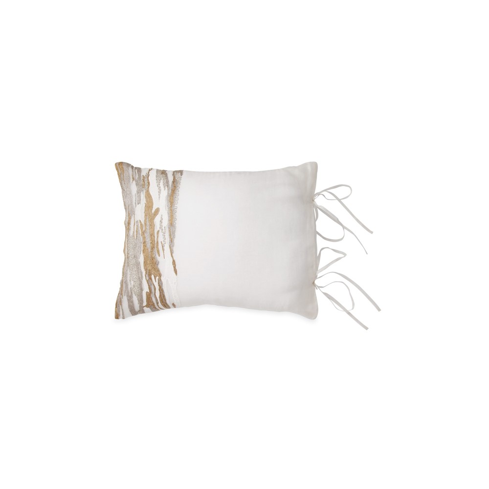 Donna Karan Seduction Metallic Cushion in Ivory White